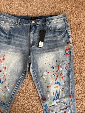 Paint-Splatter Blue Women’s Jeans